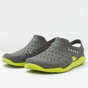 NEW CROCS Mens Swiftwater Wave Sandal NWT 9 Graphite Green Closed Toe Water Shoe